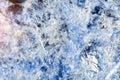 Macro shooting of natural gemstone. Raw mineral sodalite, South Africa.