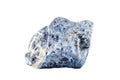 Macro shooting of natural gemstone. Raw mineral sodalite, South Africa. object on a white background.