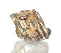Macro shooting of natural mineral rock specimen - pirite,