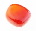 polished carnelian (cornelian) gem stone on white