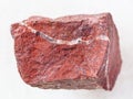 raw red jasper stone on white Royalty Free Stock Photo