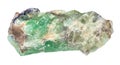 rough green Beryl crystals isolated