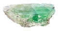 slab from green Beryl gemstone isolated Royalty Free Stock Photo