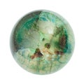Crystalline surface of green Agate broken ball