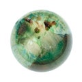 Crystalline texture of green Agate broken ball