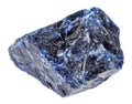 Rough Sodalite gemstone isolated on white Royalty Free Stock Photo