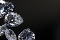 Macro shoots of a group of diamond isolated