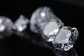 Macro shoots of a group of diamond isolated