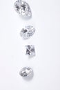 Macro shoots of a group of diamond isolated