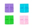 Macro shot of 4 color gift boxes Royalty Free Stock Photo