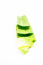Macro shot of aloevera pieces isolated on white. Royalty Free Stock Photo