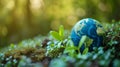 Macro shot of a banner proudly displaying the companys commitment to reducing environmental impact through reshoring and