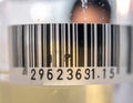 Macro Shot Barcode Label on Container Revealing Product Details Royalty Free Stock Photo