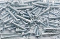 A Macro Shot of A Big Collection Of Iron Screws, Nuts and Lockwashers Royalty Free Stock Photo