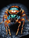 macro shot of the black beetle