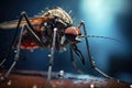 Macro shot of blood sucking insect, The mosquito sucks blood. Macro photography Royalty Free Stock Photo