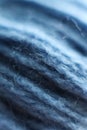 Macro shot of a blue wool yarn background. Royalty Free Stock Photo