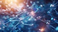Macro shot captures molecular structure with atom connections against abstract backdrop. Ai Generated Royalty Free Stock Photo