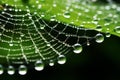 Morning Dew: Spider\'s Web in Ethereal Detail Royalty Free Stock Photo