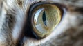 Macro shot of a cat\'s eye, showcasing the detailed iris and sharp pupil Royalty Free Stock Photo