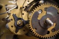 Macro shot of clockwork gears inside the watch Royalty Free Stock Photo