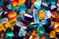 macro shot of colorful gemstones unpolished