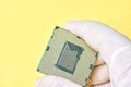 Macro-shot of computer microchip processor
