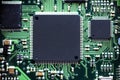 Macro shot of computer processor chip Royalty Free Stock Photo