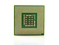 Macro shot of computer processor isolated on white. Royalty Free Stock Photo