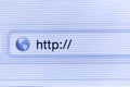 Macro shot of computer screen with http:// address bar and web Royalty Free Stock Photo