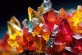 macro shot of crystallized chemicals on a glass slide Royalty Free Stock Photo