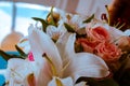 Macro shot of a day lily in a bouquet Royalty Free Stock Photo