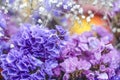 Dried bouquet of purple limonium sinuatum flowers Royalty Free Stock Photo