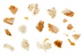 Macro shot of dried bread crumbs