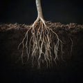 This macro shot emphasizes the organic root structure and eco-friendly gardening Royalty Free Stock Photo