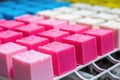macro shot of an eraser in its mold before cooling process
