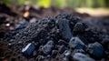 Macro Shot Of Fertile Soil With Charcoal Pieces Ready For Planting. Generative AI