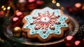 A macro shot of a festive holiday cookie, intricately Royalty Free Stock Photo