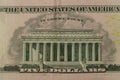 Macro shot of five dollars banknote Royalty Free Stock Photo