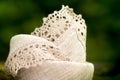 Shot of linen napkins with lace trim