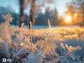 Macro shot of frost on windowpane