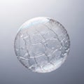 Macro Shot of a Frozen Soap Bubble with Hexagonal Pattern against a Soft Gray Background Illuminated by Soft Light Royalty Free Stock Photo