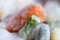 The macro shot of frozen vegetables Royalty Free Stock Photo