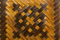 Macro shot of geometric pattern found on a woven wicker box Royalty Free Stock Photo