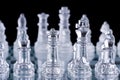 Macro shot of glass chess set Royalty Free Stock Photo