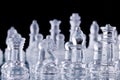 Macro shot of glass chess set Royalty Free Stock Photo