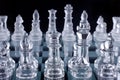 Macro shot of glass chess set Royalty Free Stock Photo