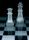 Macro shot of glass chess set Royalty Free Stock Photo