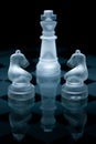 Macro shot of glass chess set Royalty Free Stock Photo