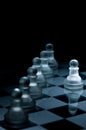 Macro shot of glass chess set Royalty Free Stock Photo